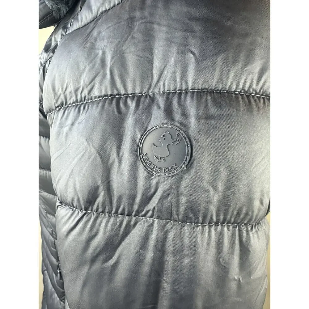Save The Duck Iris Faux Fur Collar Puffer Coat Quilted Ultra Light Jacket Small - Picture 13 of 16